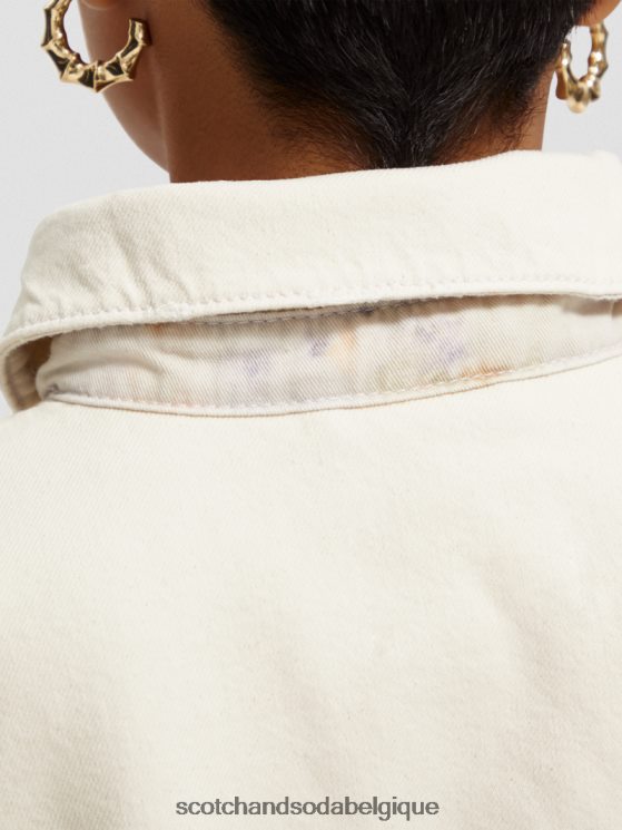 vêtements Scotch & Soda chemise en jean oversize western- Scotch and Soda Belgique écru délavé 6BZRBF56