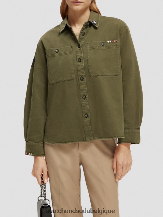 vêtements Scotch & Soda chemise militaire- Scotch and Soda Bruxelles vert armée 6BZRBF48