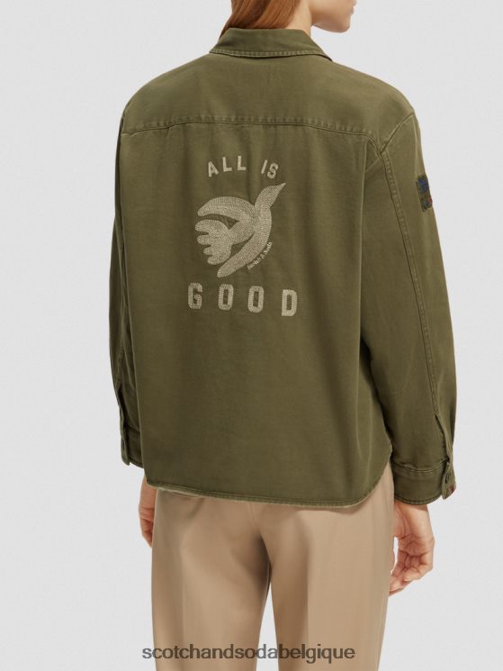 vêtements Scotch & Soda chemise militaire- Scotch and Soda Bruxelles vert armée 6BZRBF48