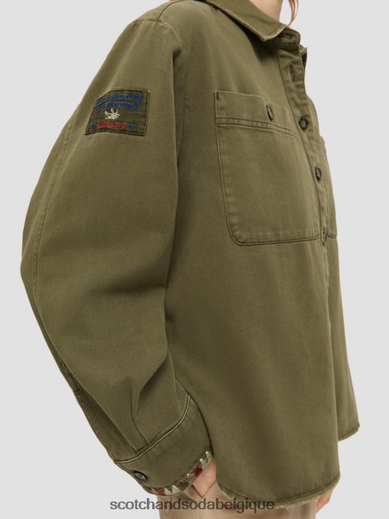 vêtements Scotch & Soda chemise militaire- Scotch and Soda Bruxelles vert armée 6BZRBF48
