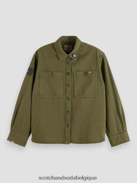 vêtements Scotch & Soda chemise militaire- Scotch and Soda Bruxelles vert armée 6BZRBF48