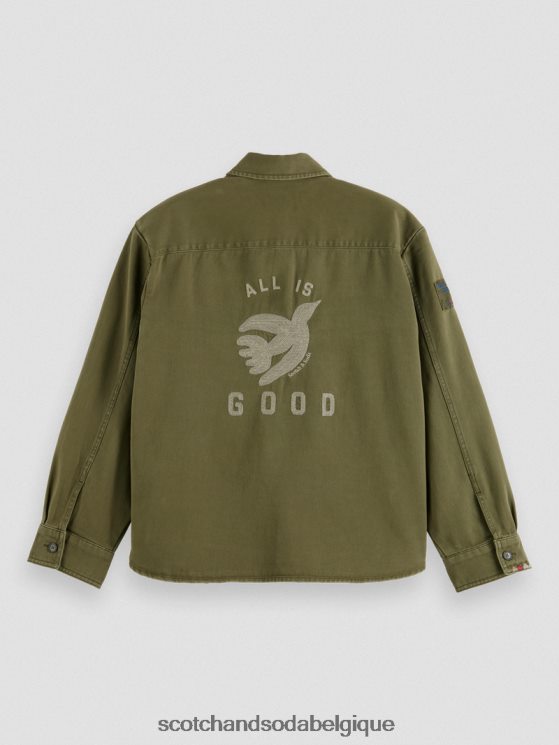 vêtements Scotch & Soda chemise militaire- Scotch and Soda Bruxelles vert armée 6BZRBF48
