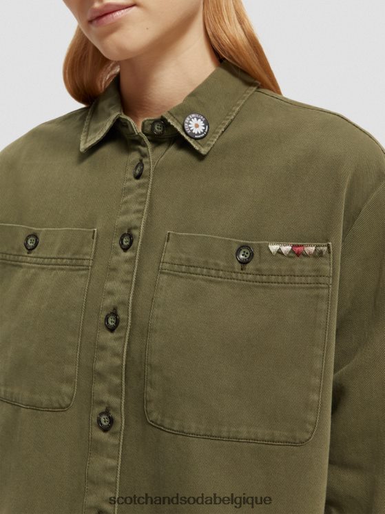 vêtements Scotch & Soda chemise militaire- Scotch and Soda Bruxelles vert armée 6BZRBF48