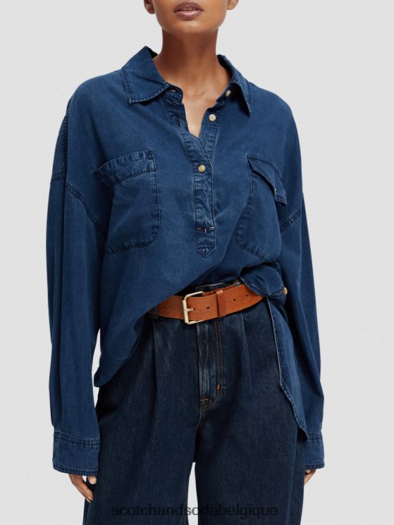 vêtements Scotch & Soda surchemise indigo délavé- Scotch and Soda shop near me indigo lavé 6BZRBF45