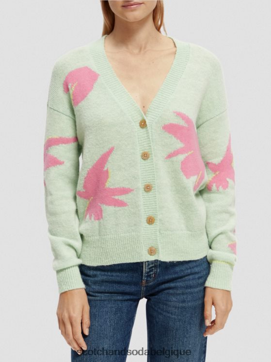 vêtements Scotch & Soda cardigan coupe boxy en maille intarsia- Scotch and Soda outlet combiner un 6BZRBF127