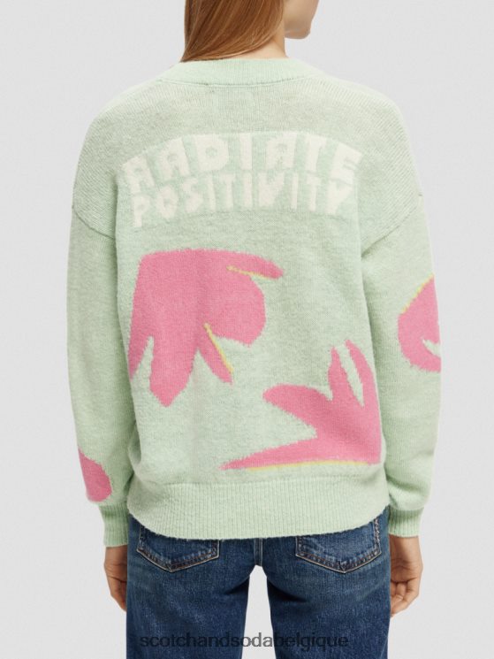 vêtements Scotch & Soda cardigan coupe boxy en maille intarsia- Scotch and Soda outlet combiner un 6BZRBF127