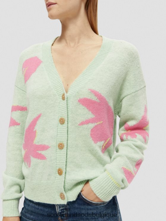 vêtements Scotch & Soda cardigan coupe boxy en maille intarsia- Scotch and Soda outlet combiner un 6BZRBF127
