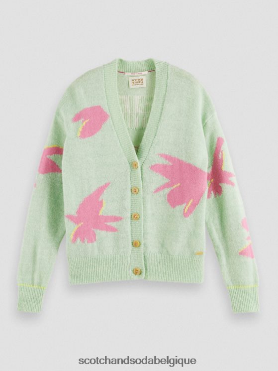 vêtements Scotch & Soda cardigan coupe boxy en maille intarsia- Scotch and Soda outlet combiner un 6BZRBF127