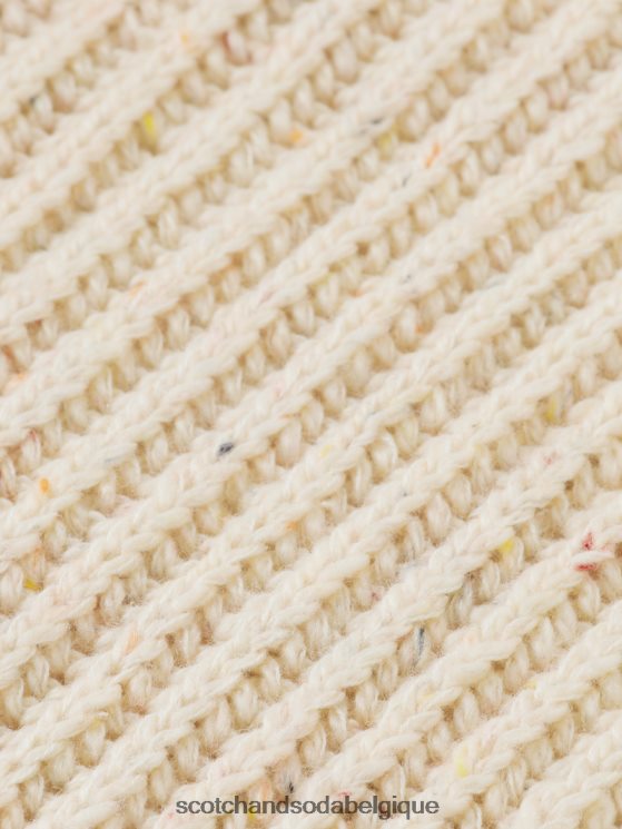 vêtements Scotch & Soda cardigan en maille côtelée à col en V- Scotch and Soda Belgique sable blanc 6BZRBF128
