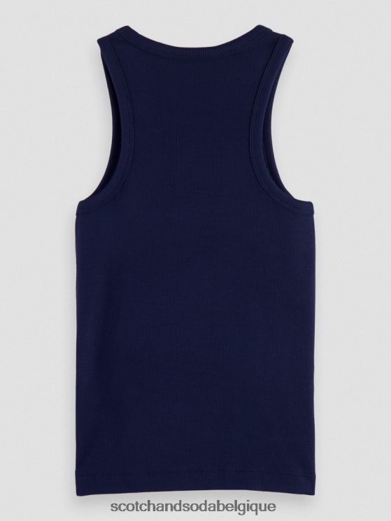 vêtements Scotch & Soda débardeur à dos nageur en coton biologique- Scotch and Soda Belgique marine 6BZRBF83