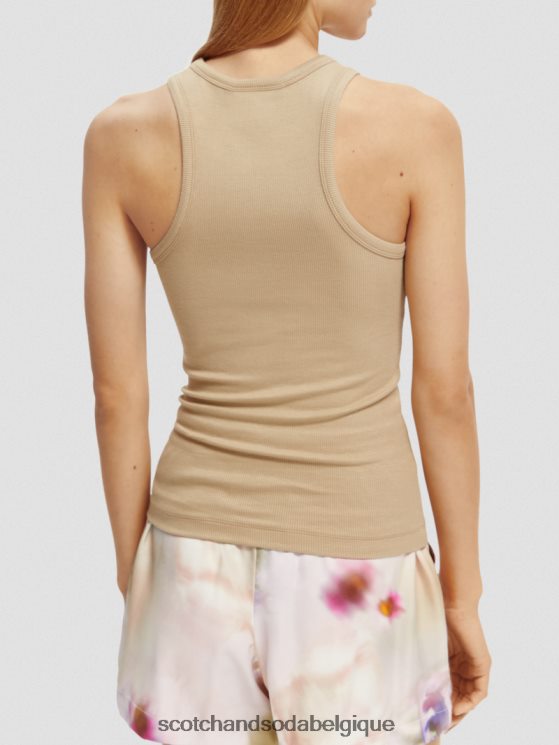 vêtements Scotch & Soda débardeur à dos nageur en coton biologique- Scotch and Soda Liﾨﾨge kaki 6BZRBF87