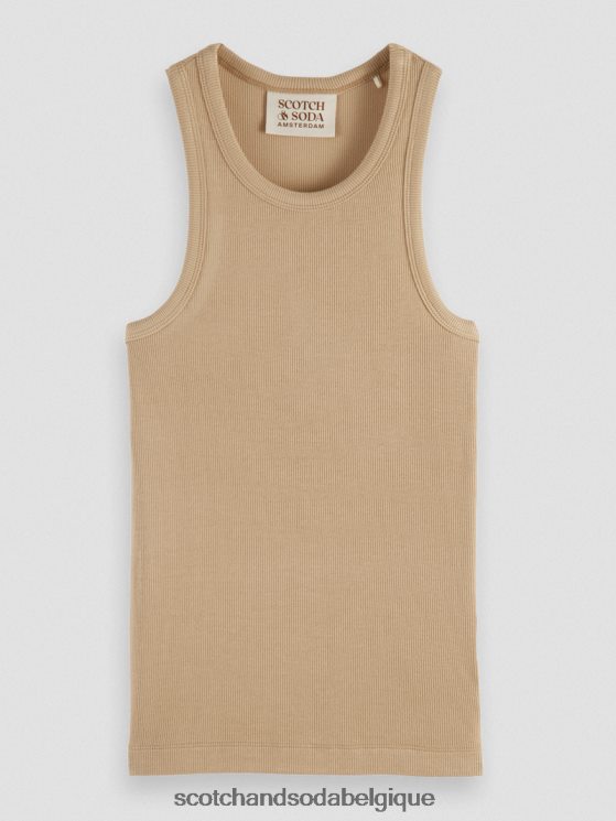vêtements Scotch & Soda débardeur à dos nageur en coton biologique- Scotch and Soda Liﾨﾨge kaki 6BZRBF87
