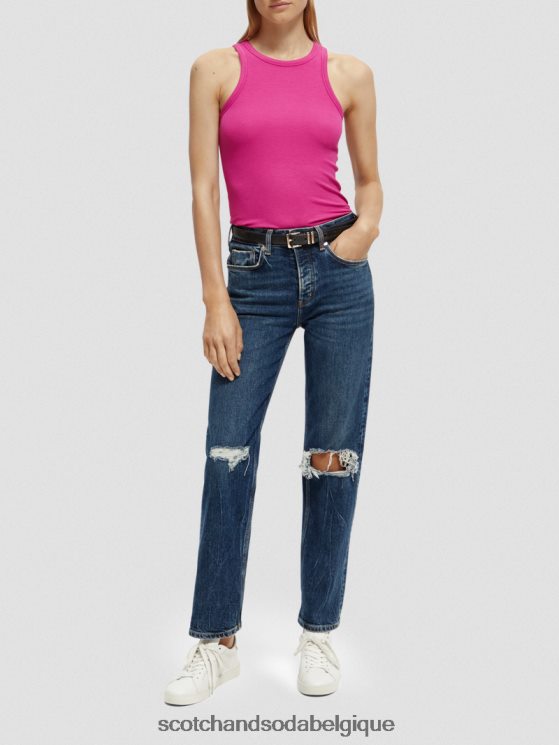 vêtements Scotch & Soda débardeur à dos nageur en coton biologique- Scotch and Soda femme fuchsia 6BZRBF86