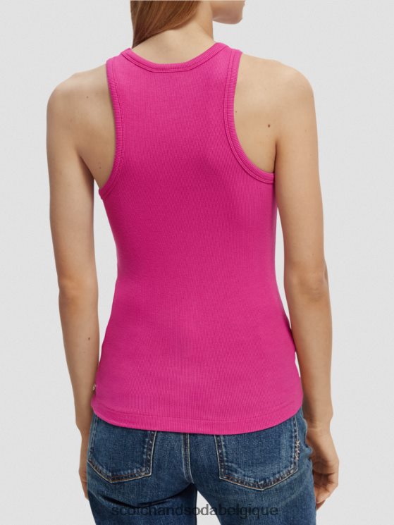 vêtements Scotch & Soda débardeur à dos nageur en coton biologique- Scotch and Soda femme fuchsia 6BZRBF86