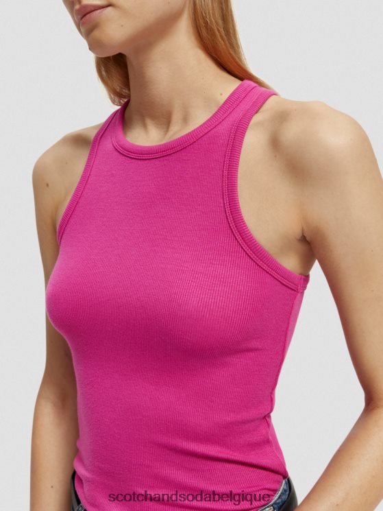 vêtements Scotch & Soda débardeur à dos nageur en coton biologique- Scotch and Soda femme fuchsia 6BZRBF86