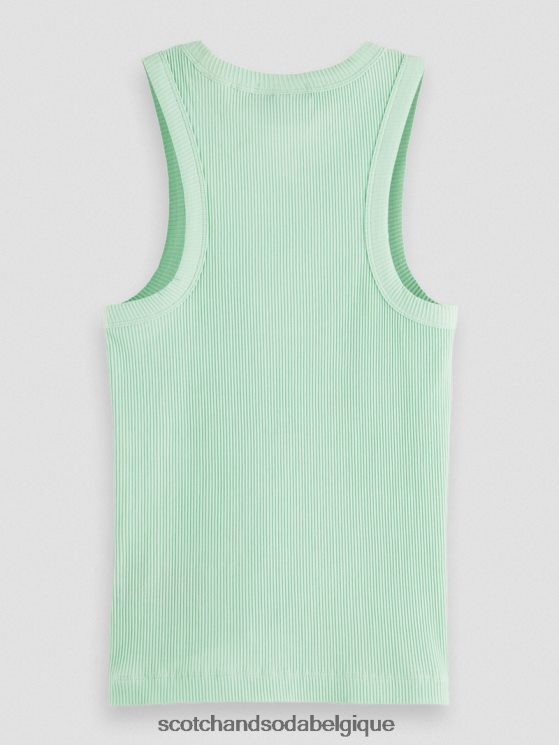 vêtements Scotch & Soda débardeur à dos nageur en maille côtelée- Scotch and Soda Bruxelles frêne vert 6BZRBF111