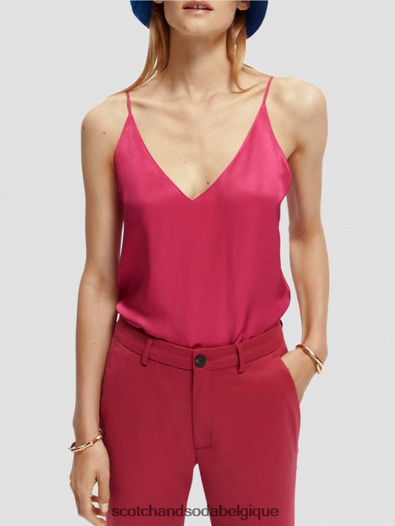 vêtements Scotch & Soda débardeur en jersey à col V- Scotch and Soda Liﾨﾨge tarte aux cerises 6BZRBF69