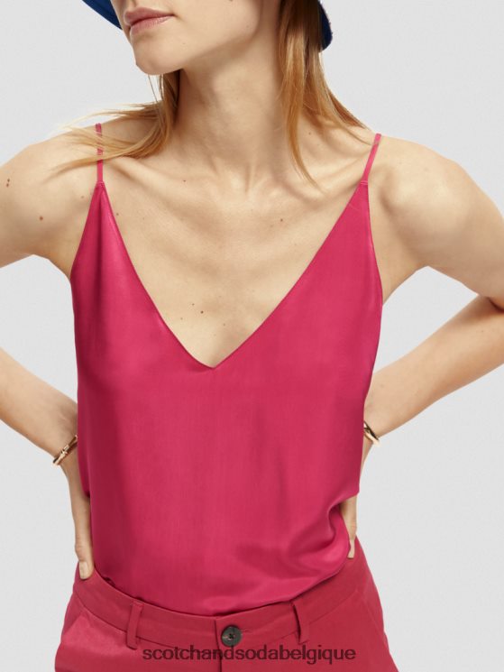 vêtements Scotch & Soda débardeur en jersey à col V- Scotch and Soda Liﾨﾨge tarte aux cerises 6BZRBF69