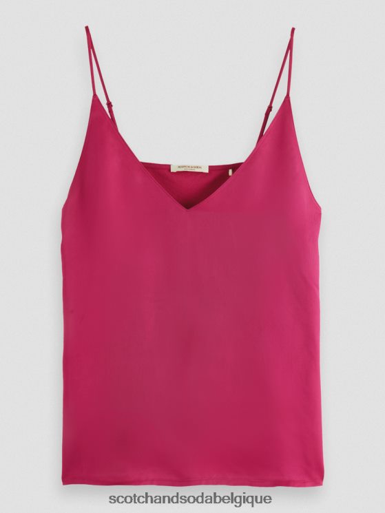 vêtements Scotch & Soda débardeur en jersey à col V- Scotch and Soda Liﾨﾨge tarte aux cerises 6BZRBF69
