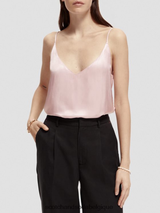 vêtements Scotch & Soda débardeur en jersey à col V- Scotch and Soda femme lavande 6BZRBF68
