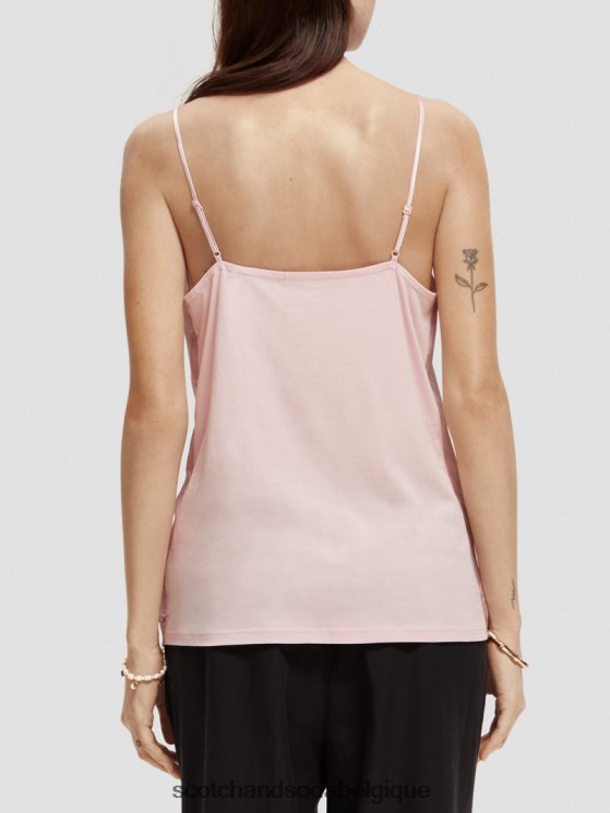 vêtements Scotch & Soda débardeur en jersey à col V- Scotch and Soda femme lavande 6BZRBF68