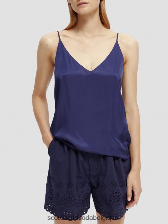 vêtements Scotch & Soda débardeur en jersey à col V- Scotch and Soda parfum marine 6BZRBF70