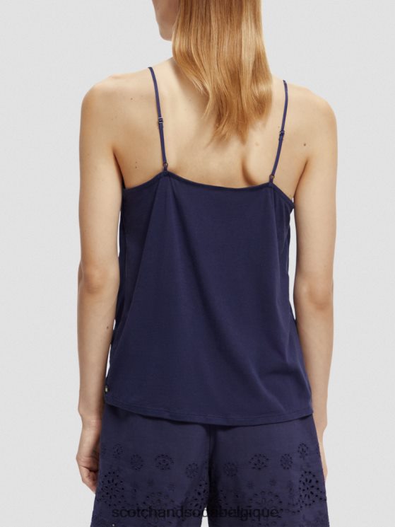 vêtements Scotch & Soda débardeur en jersey à col V- Scotch and Soda parfum marine 6BZRBF70