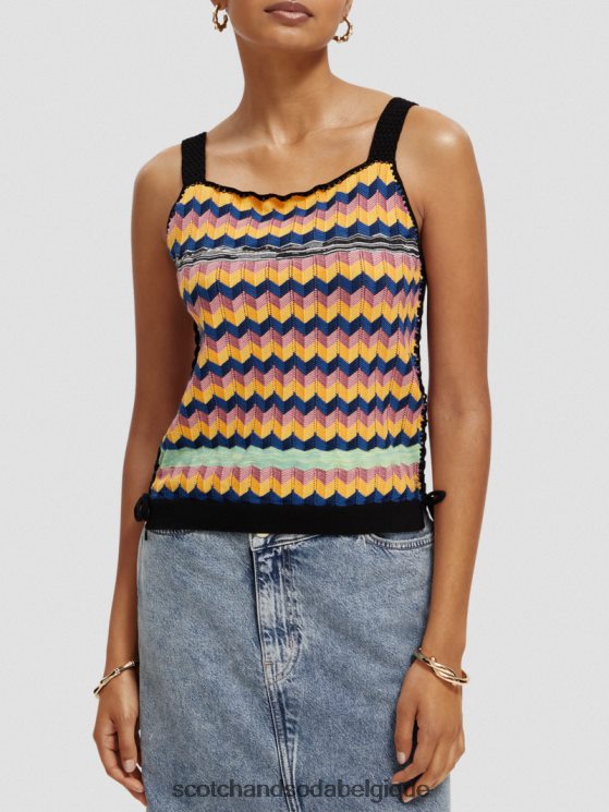 vêtements Scotch & Soda débardeur en maille de coton biologique- Scotch and Soda shop online multi-rayures 6BZRBF125