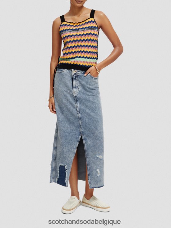 vêtements Scotch & Soda débardeur en maille de coton biologique- Scotch and Soda shop online multi-rayures 6BZRBF125