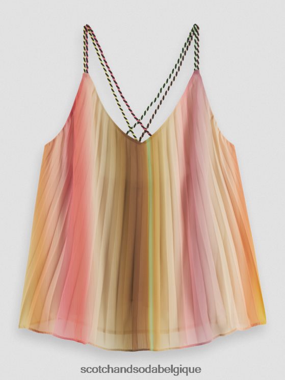 vêtements Scotch & Soda débardeur plissé à col en V- Scotch and Soda shop online ombre arc-en-ciel 6BZRBF116