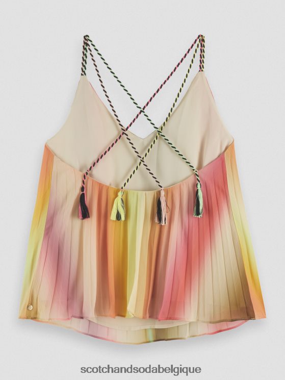 vêtements Scotch & Soda débardeur plissé à col en V- Scotch and Soda shop online ombre arc-en-ciel 6BZRBF116