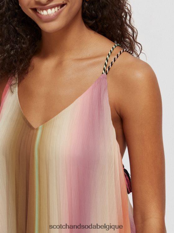 vêtements Scotch & Soda débardeur plissé à col en V- Scotch and Soda shop online ombre arc-en-ciel 6BZRBF116