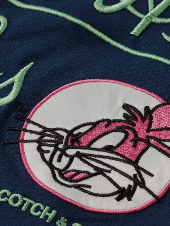 vêtements Scotch & Soda looney tunes t-shirt graphique brodé biologique- Scotch and Soda Namur nuit 6BZRBF58