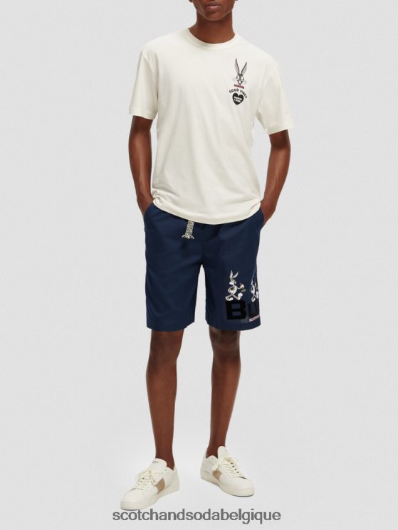 vêtements Scotch & Soda looney tunes t-shirt graphique brodé biologique- Scotch and Soda femme blanc cassé 6BZRBF59