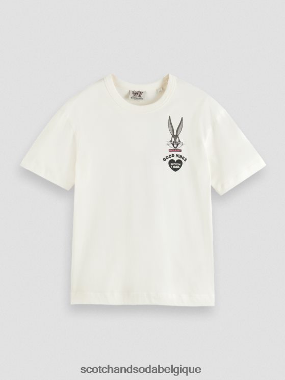vêtements Scotch & Soda looney tunes t-shirt graphique brodé biologique- Scotch and Soda femme blanc cassé 6BZRBF59