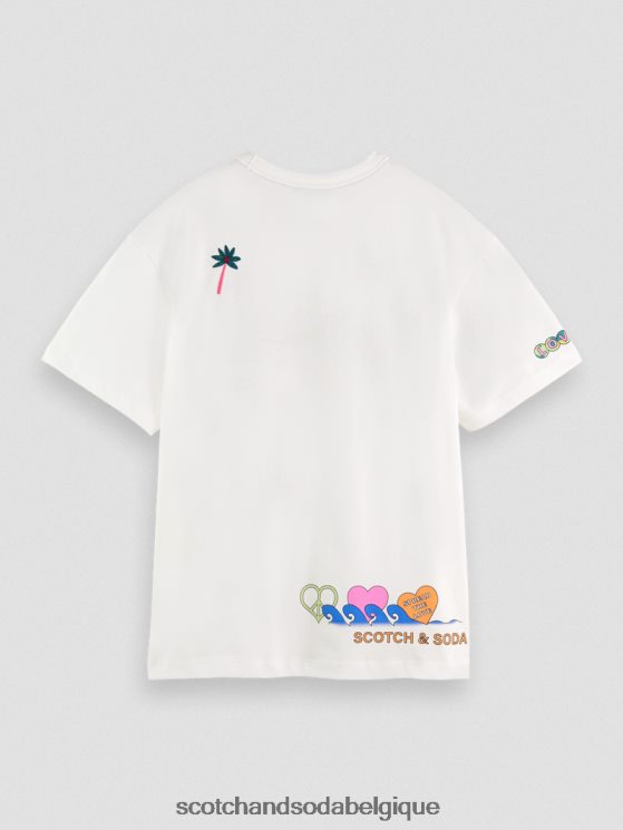 vêtements Scotch & Soda né pour aimer les œuvres d\'art t-shirt- Scotch and Soda parfum blanc cassé 6BZRBF124