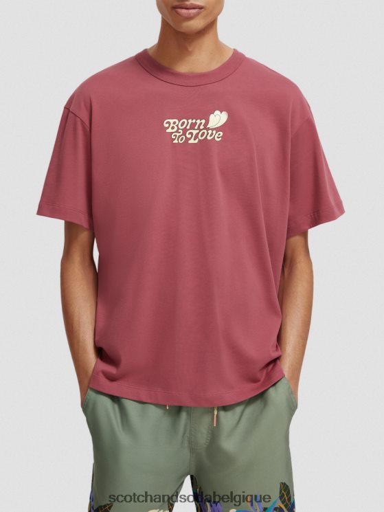 vêtements Scotch & Soda né pour aimer t-shirt- Scotch and Soda Liﾨﾨge Bourgogne 6BZRBF123