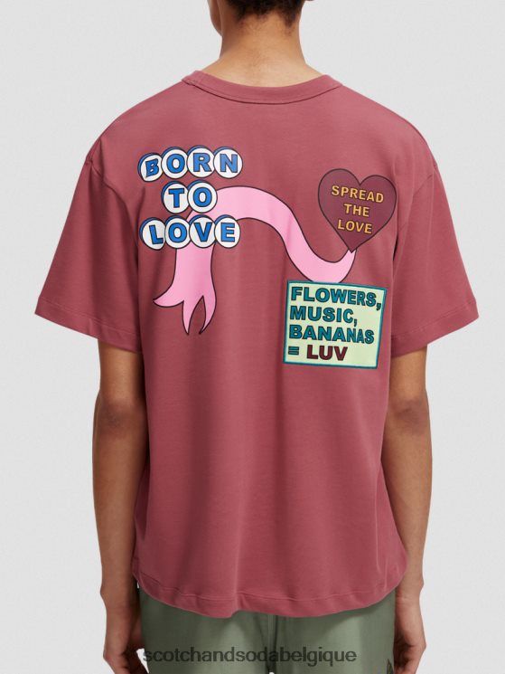 vêtements Scotch & Soda né pour aimer t-shirt- Scotch and Soda Liﾨﾨge Bourgogne 6BZRBF123
