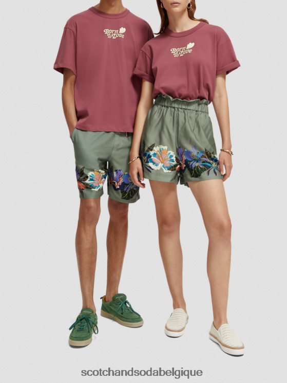 vêtements Scotch & Soda né pour aimer t-shirt- Scotch and Soda Liﾨﾨge Bourgogne 6BZRBF123