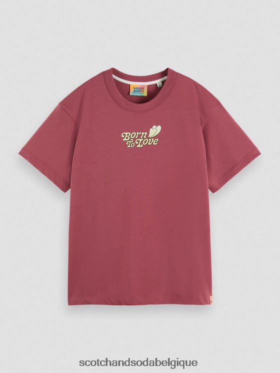 vêtements Scotch & Soda né pour aimer t-shirt- Scotch and Soda Liﾨﾨge Bourgogne 6BZRBF123