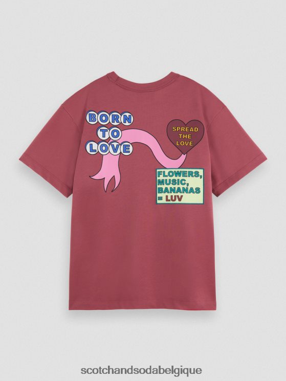 vêtements Scotch & Soda né pour aimer t-shirt- Scotch and Soda Liﾨﾨge Bourgogne 6BZRBF123