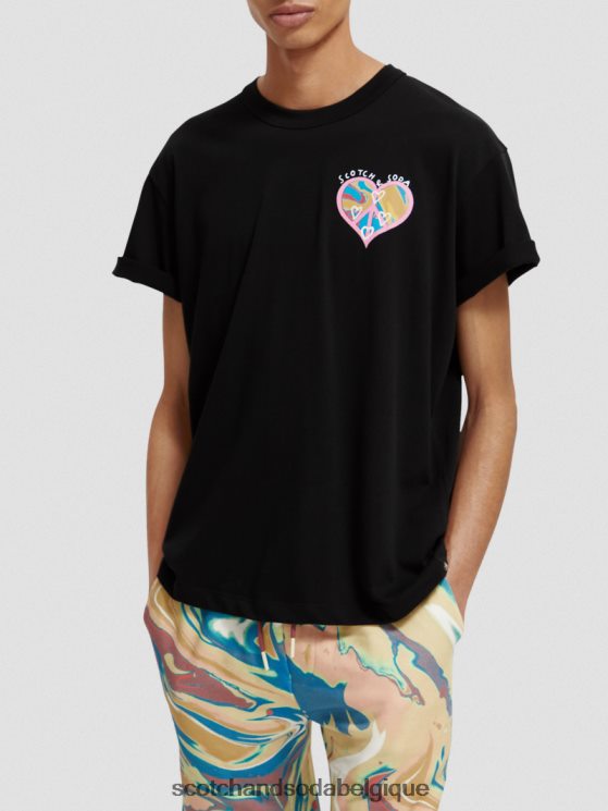 vêtements Scotch & Soda né pour aimer t-shirt- Scotch and Soda femme noir 6BZRBF122