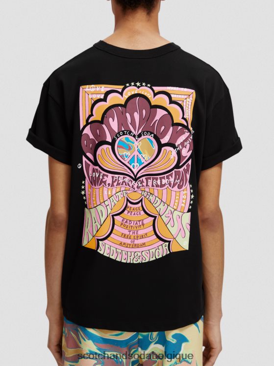 vêtements Scotch & Soda né pour aimer t-shirt- Scotch and Soda femme noir 6BZRBF122