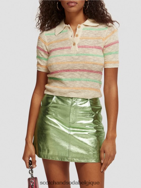 vêtements Scotch & Soda pull en maille rayé- Scotch and Soda shop near me vanille blanche 6BZRBF108