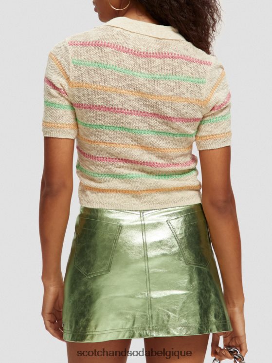 vêtements Scotch & Soda pull en maille rayé- Scotch and Soda shop near me vanille blanche 6BZRBF108