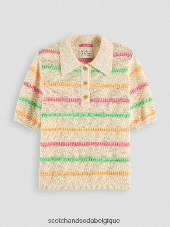 vêtements Scotch & Soda pull en maille rayé- Scotch and Soda shop near me vanille blanche 6BZRBF108
