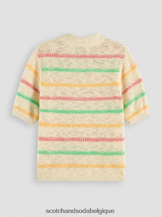 vêtements Scotch & Soda pull en maille rayé- Scotch and Soda shop near me vanille blanche 6BZRBF108