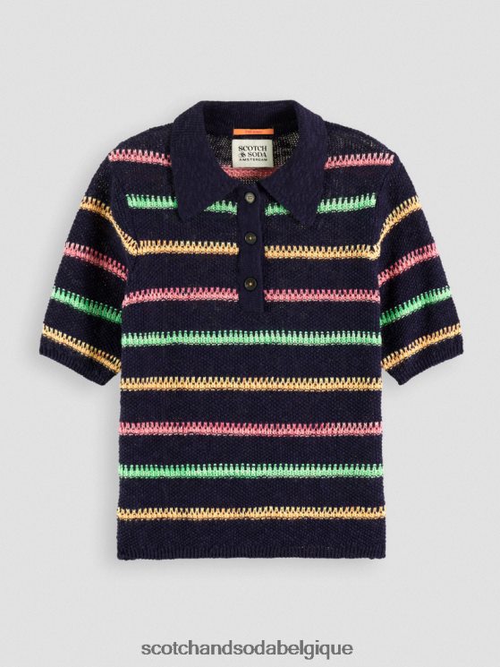 vêtements Scotch & Soda pull en maille rayé- Scotch and Soda shop online bleu de fin de soirée 6BZRBF107
