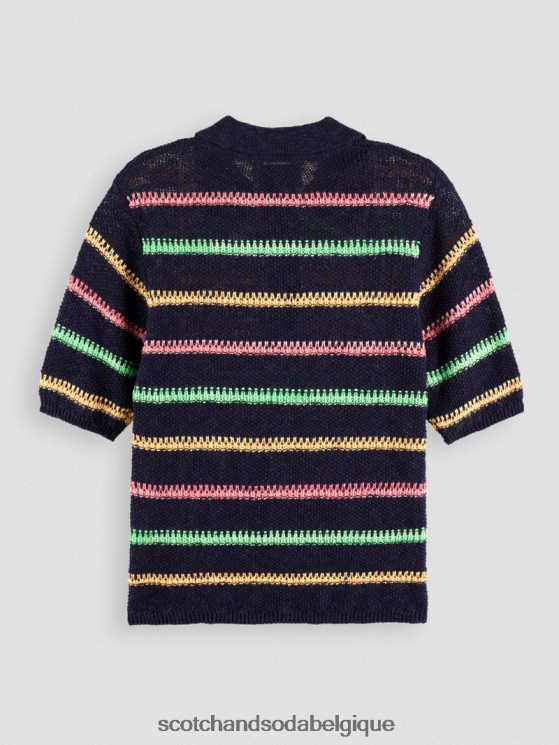 vêtements Scotch & Soda pull en maille rayé- Scotch and Soda shop online bleu de fin de soirée 6BZRBF107