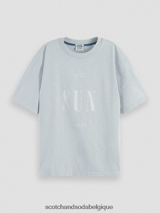 vêtements Scotch & Soda t-shirt ample en coton biologique- Scotch and Soda Namur nuage bleu 6BZRBF67